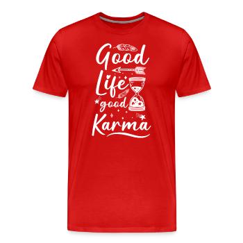 Attitude spirituelle Motivation - T-shirt bio Premium Homme - rouge - Devant - Damien (186cm)