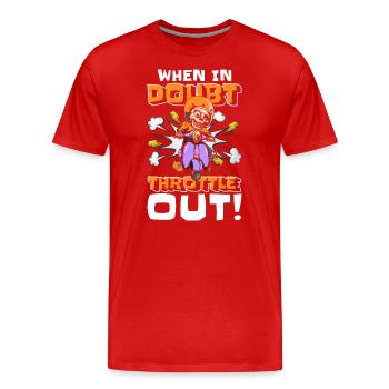 Retro Cartoon Character Cartoon Illustration - Men's Premium Organic T-Shirt - red - Front - Damien (186cm)