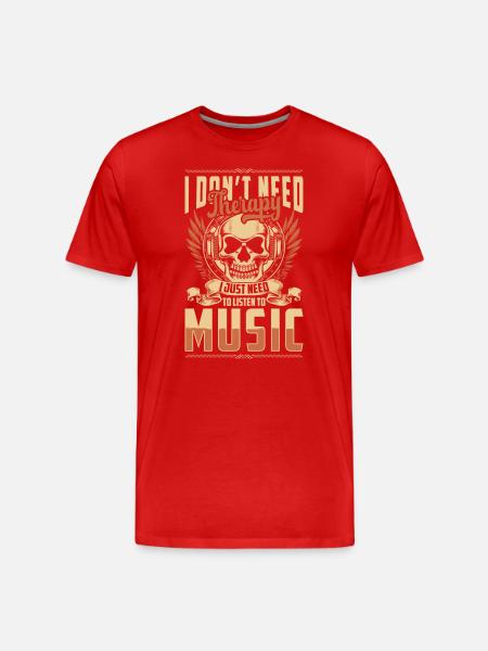 Musique, Passion, Amour, Disque - T-shirt bio Premium Homme - rouge