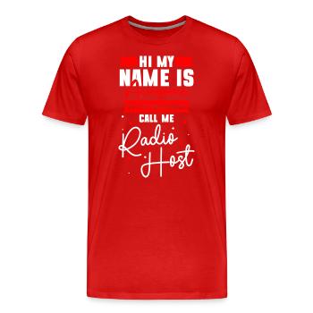 Podcast Beruf Job Puls - T-shirt bio Premium Homme - rouge - Devant - Damien (186cm)