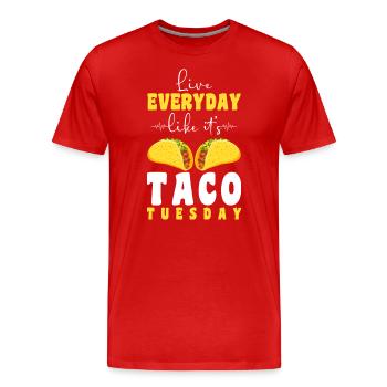 Mexikanisch Feinschmecker Sombrero Burrito - Männer Premium Bio T-Shirt - Rot - Vorne - Damien (186cm)