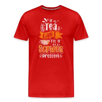 Tea Lover Recreation Teapot - Men's Premium Organic T-Shirt - red - Front - Damien (186cm)