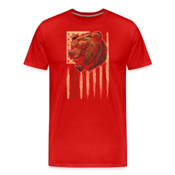 Grizzly Fell Eisbär - Männer Premium Bio T-Shirt - Rot - Vorne - Damien (186cm)