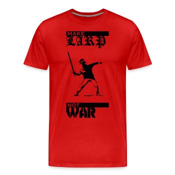 Faire LARP pas la guerre - T-shirt bio Premium Homme - rouge - Devant - Damien (186cm)