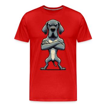 Deutsche Dogge Doggen Doggenbesitzer Doggenfan - Männer Premium Bio T-Shirt - Rot - Vorne - Damien (186cm)