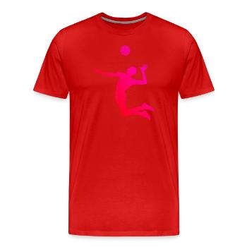 Joueurs de volley-ball Volley-ball jouant au volley - T-shirt bio Premium Homme - rouge - Devant - Damien (186cm)