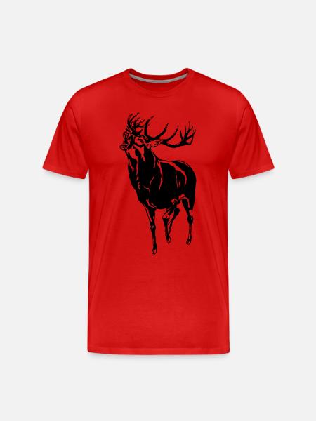 Deer - Männer Premium Bio T-Shirt - Rot