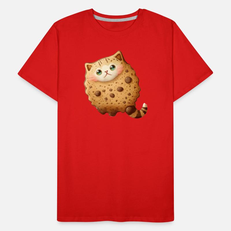 Sweet cookie cat with chocolate chips and nuts Men's Premium Organic T-Shirt