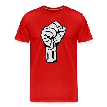 Revolution - Fist - Protest - Democracy - Fight - T-shirt bio Premium Homme - rouge - Devant - Damien (186cm)