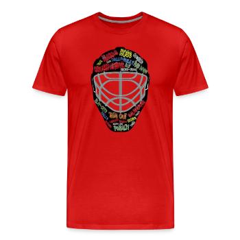 Hockey sur glace, masque de gardien, masque - T-shirt bio Premium Homme - rouge - Devant - Damien (186cm)
