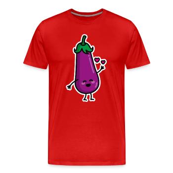 Aubergine Paare Penis SMS Sex meme Duo - Männer Premium Bio T-Shirt - Rot - Vorne - Damien (186cm)