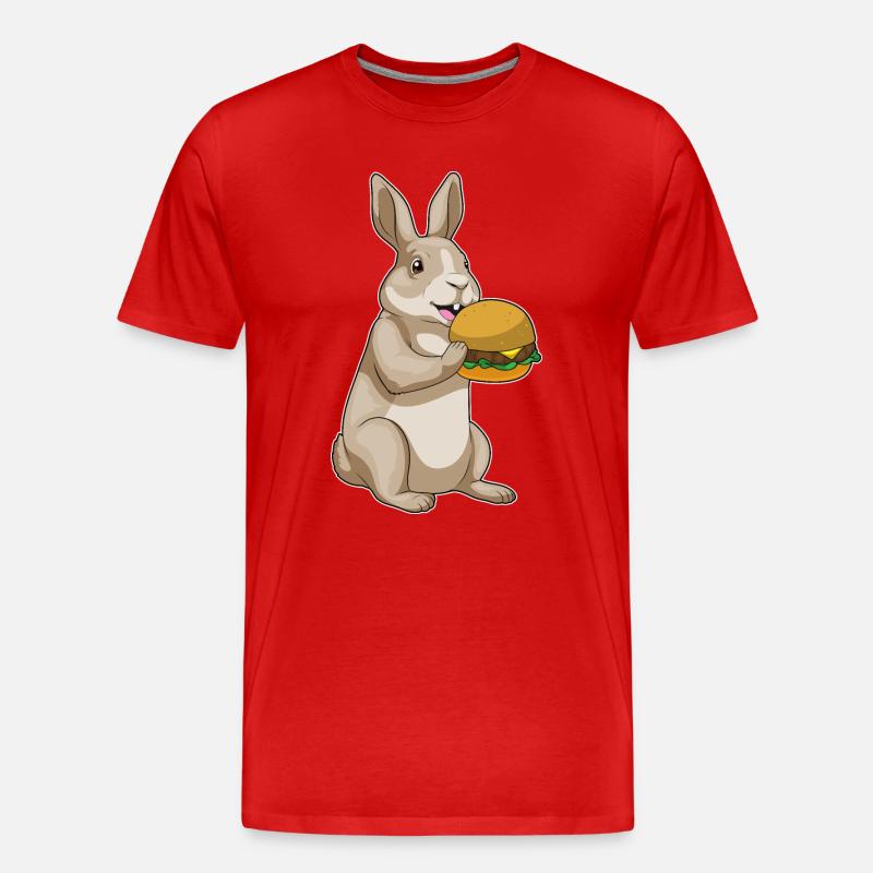 Hase Hamburger - Männer Premium Bio T-Shirt - Rot
