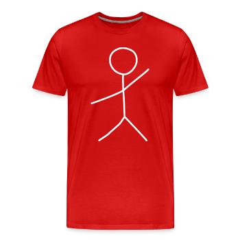 Darstellung eines begrüßenden Mannes - Männer Premium Bio T-Shirt - Rot - Vorne - Damien (186cm)