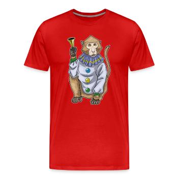Affe Clown Clown-Hupe - Männer Premium Bio T-Shirt - Rot - Vorne - Damien (186cm)