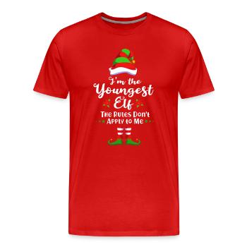 Elfe Elfe Cadeau de Noël Fils Frère - T-shirt bio Premium Homme - rouge - Devant - Damien (186cm)