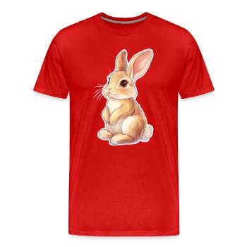 Hase - Männer Premium Bio T-Shirt - Rot - Vorne - Damien (186cm)