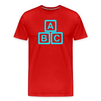 Neon ABC Block Muster - Männer Premium Bio T-Shirt - Rot - Vorne - Damien (186cm)