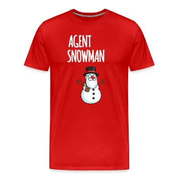 Agent Snowman - Men's Premium Organic T-Shirt - red - Front - Damien (186cm)
