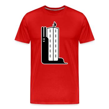 Block Snail - Männer Premium Bio T-Shirt - Rot - Vorne - Damien (186cm)