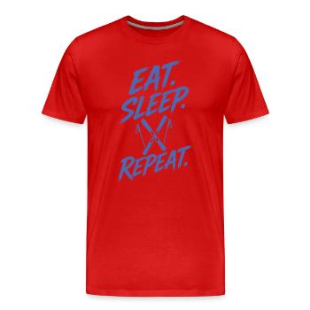 Wintersport Skiurlaub Skifahrer Skipiste  - Männer Premium Bio T-Shirt - Rot - Vorne - Damien (186cm)