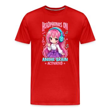 Anime et musique Chibi - T-shirt bio Premium Homme - rouge - Devant - Damien (186cm)