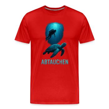 Abtauchen Unterwasserreise - Männer Premium Bio T-Shirt - Rot - Vorne - Damien (186cm)