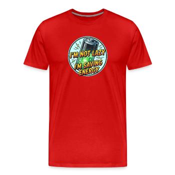 T-shirt Laugh Saving Energy - T-shirt bio Premium Homme - rouge - Devant - Damien (186cm)