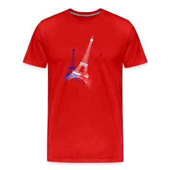 TOUR EIFFEL (Bleu-Blanc-Rouge) - T-shirt bio Premium Homme - rouge - Devant - Damien (186cm)