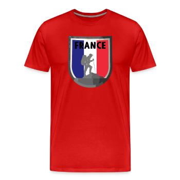 Drapeau de la France Look en détresse Drapeau français - T-shirt bio Premium Homme - rouge - Devant - Damien (186cm)