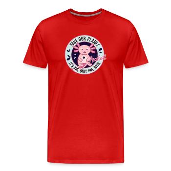 Axolotl Schwanzluch Amphibien Molche Aquarium Tier - Männer Premium Bio T-Shirt - Rot - Vorne - Damien (186cm)