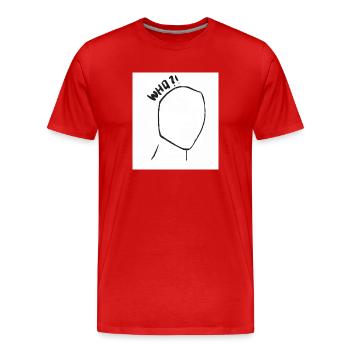 Wer bist du? - Männer Premium Bio T-Shirt - Rot - Vorne - Damien (186cm)