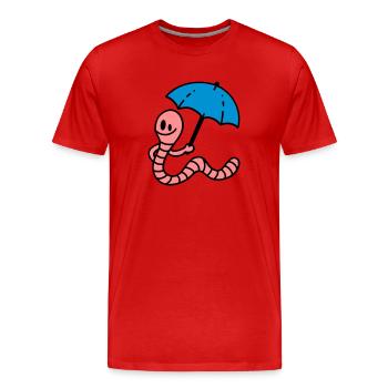 Earthworm - Men's Premium Organic T-Shirt - red - Front - Damien (186cm)