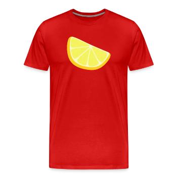 tranche de citron - T-shirt bio Premium Homme - rouge - Devant - Damien (186cm)