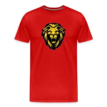 Lion - T-shirt bio Premium Homme - rouge - Devant - Damien (186cm)