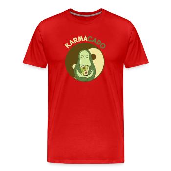 Avocat Karmacado Méditation Végétalienne Namaste Karma - T-shirt bio Premium Homme - rouge - Devant - Damien (186cm)