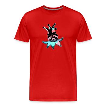 raccoon,bear,graffiti,painting,blue,harlequin - Men's Premium Organic T-Shirt - red - Front - Damien (186cm)