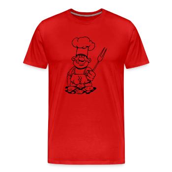 barbecue cuire cuisine barbecue - T-shirt bio Premium Homme - rouge - Devant - Damien (186cm)