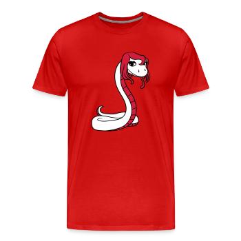schlange weiblich frau huebsch girl maedchen sexy - Männer Premium Bio T-Shirt - Rot - Vorne - Damien (186cm)