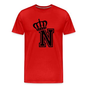 Letter N - Men's Premium Organic T-Shirt - red - Front - Damien (186cm)