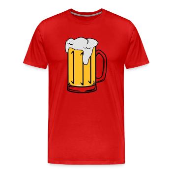 Designer / motif beer jug - Men's Premium Organic T-Shirt - red - Front - Damien (186cm)