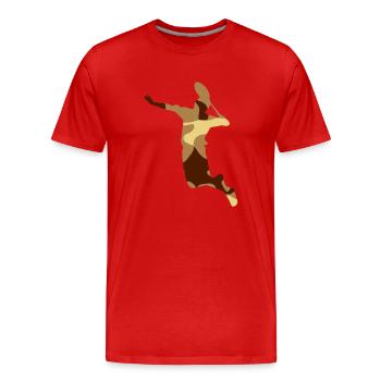 BADMINTON / SPEEDMINTON - CAMO / CAMOUFLAGE - Männer Premium Bio T-Shirt - Rot - Vorne - Damien (186cm)