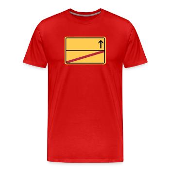 Ortsschild end - Arrow blank - Men's Premium Organic T-Shirt - red - Front - Damien (186cm)