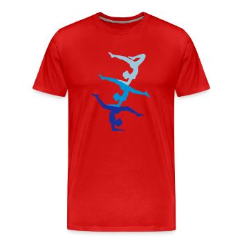 tour de gymnastique équipe de cirque 3 gymnastes équipage freu - T-shirt bio Premium Homme - rouge - Devant - Damien (186cm)