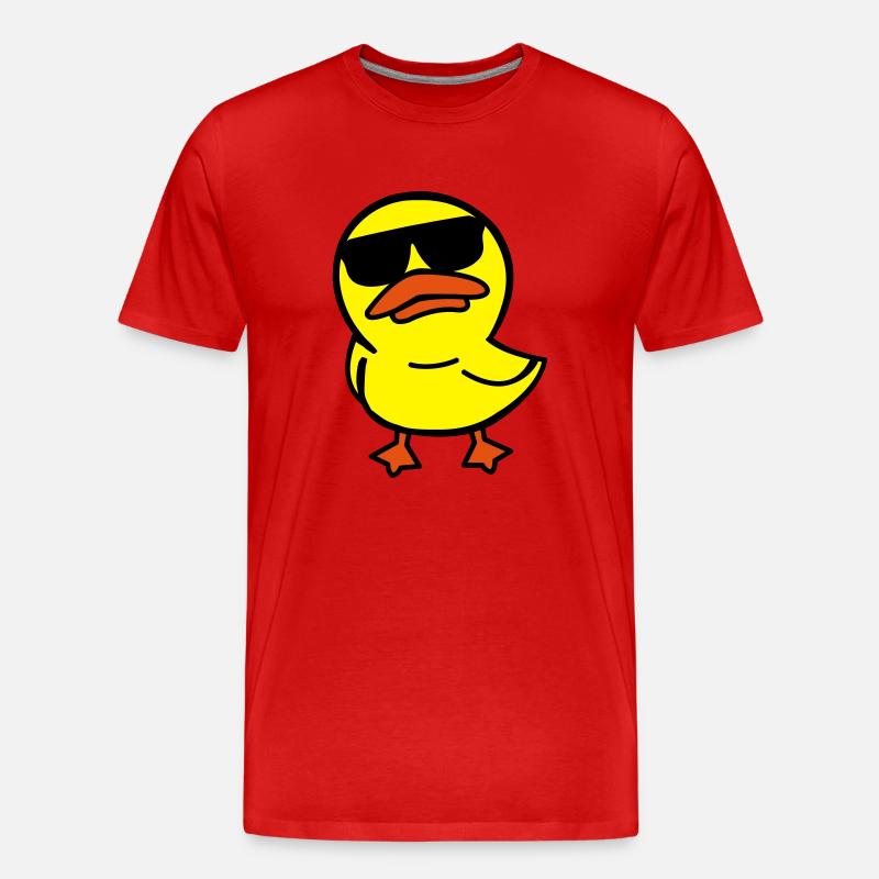 cool_duck_02 - Männer Premium Bio T-Shirt - Rot