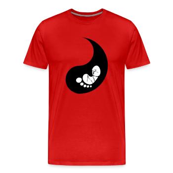 Hälfte Yin Baby - Männer Premium Bio T-Shirt - Rot - Vorne - Damien (186cm)
