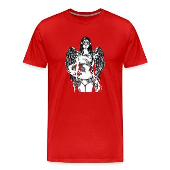 Tattoo Girl - T-shirt bio Premium Homme - rouge - Devant - Damien (186cm)
