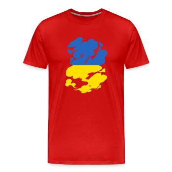 Ukraine Flagge Vintage Ukrainische Fahne Used Look - Männer Premium Bio T-Shirt - Rot - Vorne - Damien (186cm)