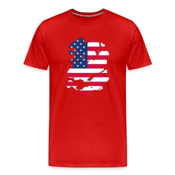 USA Flag America Flag Stars & Stripes Patriot - T-shirt bio Premium Homme - rouge - Devant - Damien (186cm)