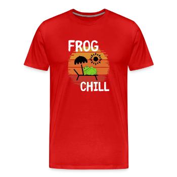 Grenouille Chill - T-shirt bio Premium Homme - rouge - Devant - Damien (186cm)