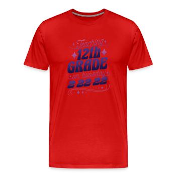 Teaching 12th grade on twosday Teaching 12th grade - Männer Premium Bio T-Shirt - Rot - Vorne - Damien (186cm)